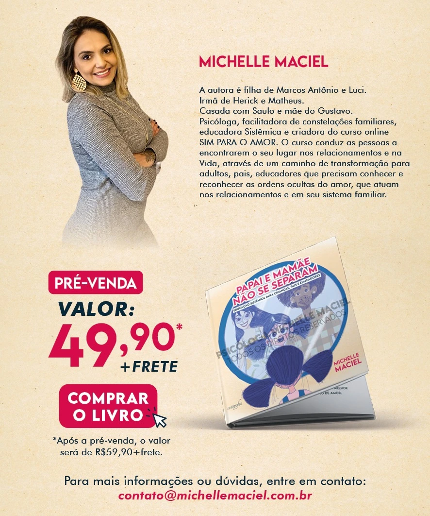 landing page livro michelle maciel psicologa consteladora familiar